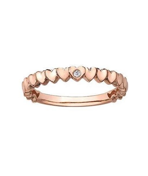 .01CT Diamond Rose Gold Heart Band sélection de produits