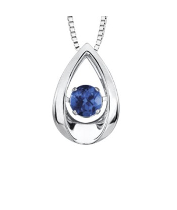 Sapphire Pulse White Gold Necklace Véritable concentré