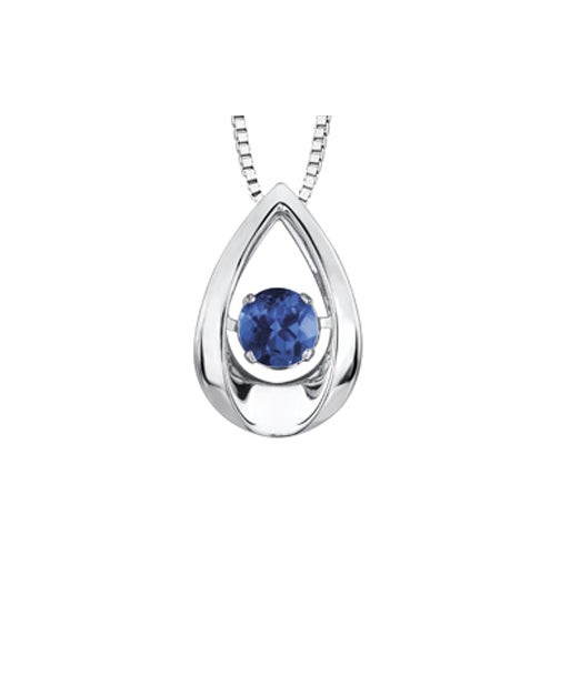 Sapphire Pulse White Gold Necklace Véritable concentré