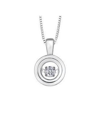 .05CT Round Pulse Sterling Silver Necklace 50% de réduction en Octobre 2024