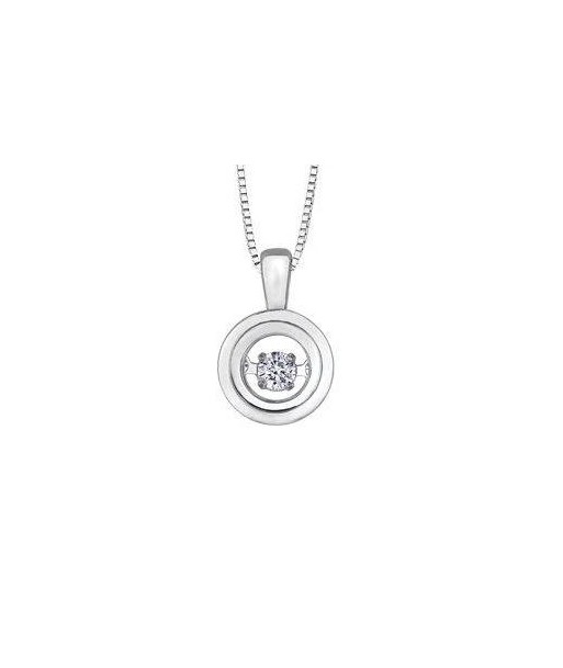 .05CT Round Pulse Sterling Silver Necklace 50% de réduction en Octobre 2024