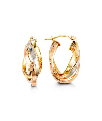 23mm Tri Gold Twist Hoops est présent 