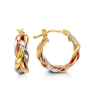 Tri Gold Twisted Hoops chez Cornerstreet bien 