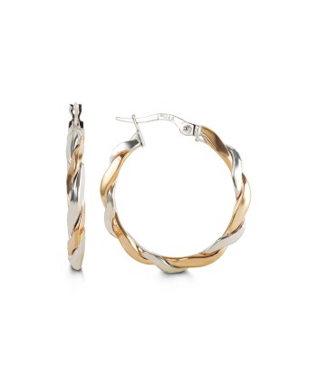 25mm Two Tone Twisted Hoops livraison gratuite