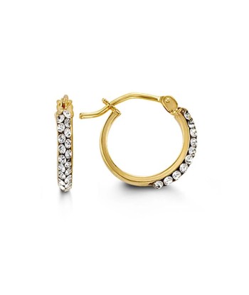 Yellow Gold CZ Sparkle Hoops à prix réduit toute l'année