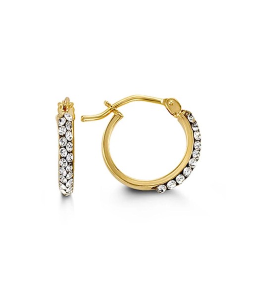 Yellow Gold CZ Sparkle Hoops à prix réduit toute l'année