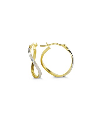 Two Tone Gold Swirl Hoop Earrings français