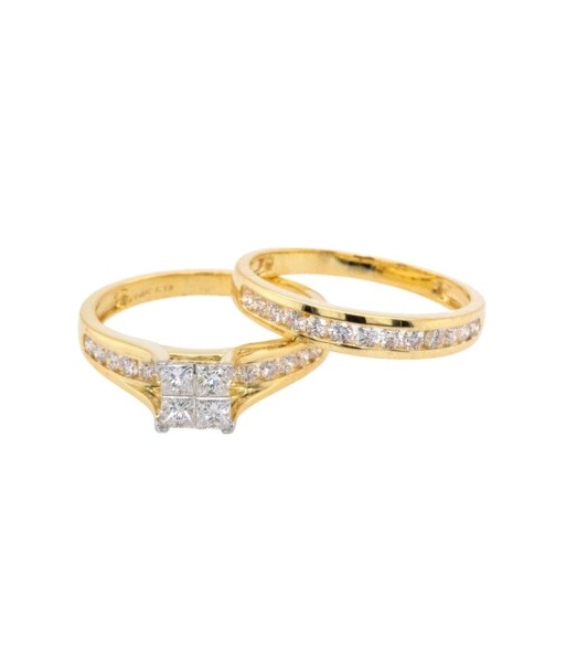 1.00CT Quad Bridal Set: Yellow Gold les ctes