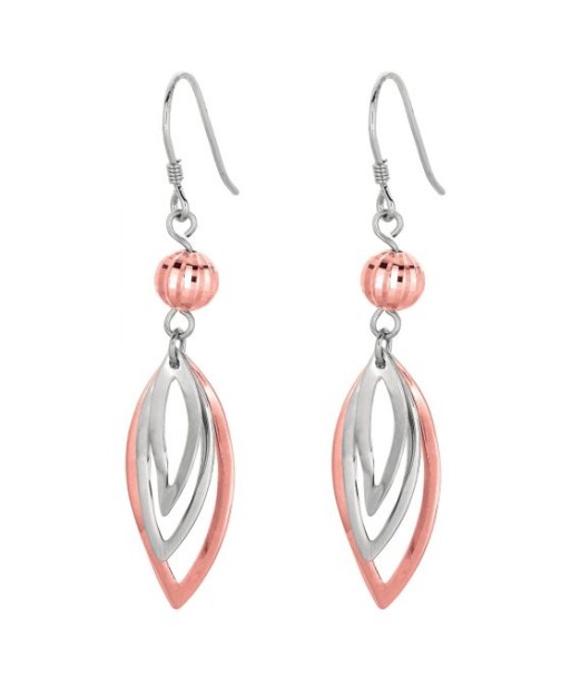 Two Tone Leaf Earrings destockage