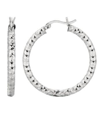 25mm Diamond Cut Hoops Profitez des Offres !