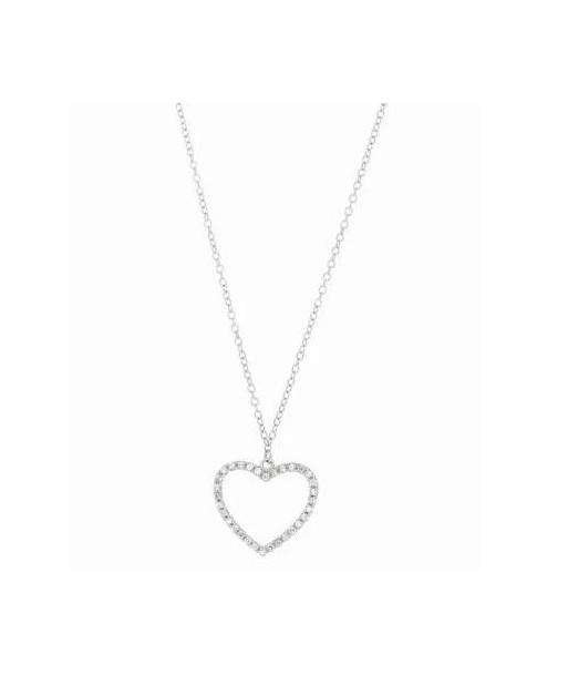 Sterling Silver Heart CZ Necklace l'achat 