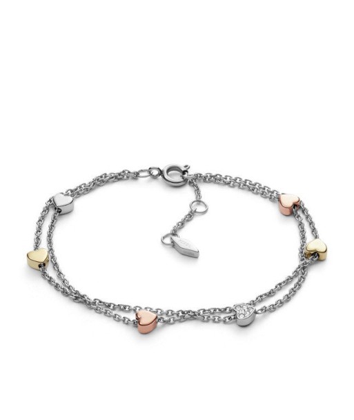 Fossil Tri-Tone Stainless Steel Heart Bracelet online