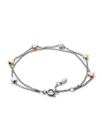 Fossil Tri-Tone Stainless Steel Heart Bracelet online