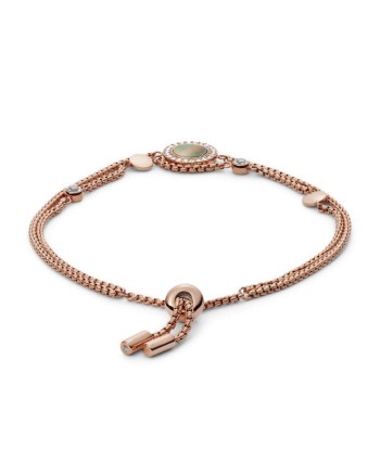 Fossil Grey Mother of Pearl Stainless Steel Rose Gold Bolo Bracelet plus qu'un jeu 