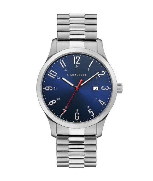 Caravelle Traditional Quartz Men's Watch, Silver-Tone soldes