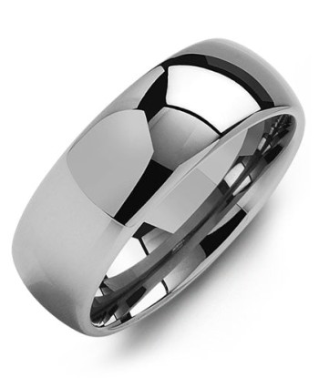 8mm Tungsten Polished Wedding Band l'évolution des habitudes 