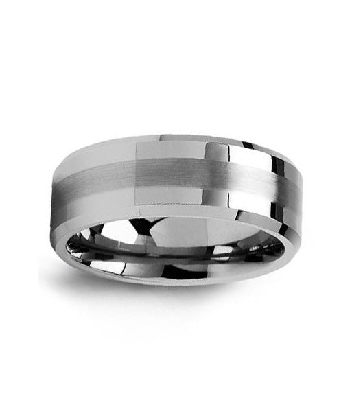 8mm Tungsten Dual Finish Wedding Band sur le site 