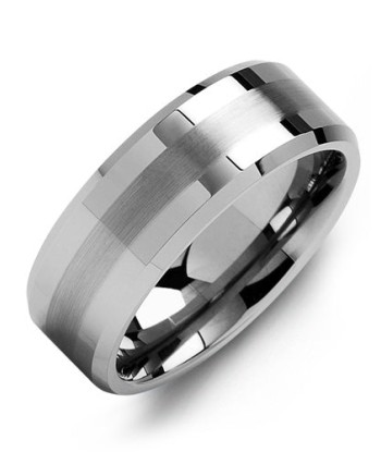 8mm Tungsten Dual Finish Wedding Band sur le site 