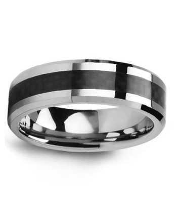 7mm Tungsten & Carbon Fiber Wedding Band Les êtres humains sont 