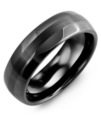 7mm Ceramic Wedding Band Véritable concentré