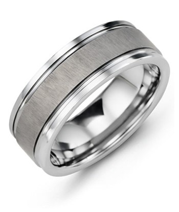 8mm Tungsten Textured Inlay Wedding Band acheter