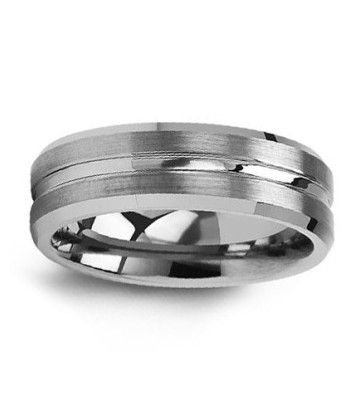 7mm Grooved Tungsten Wedding Band pour bénéficier 