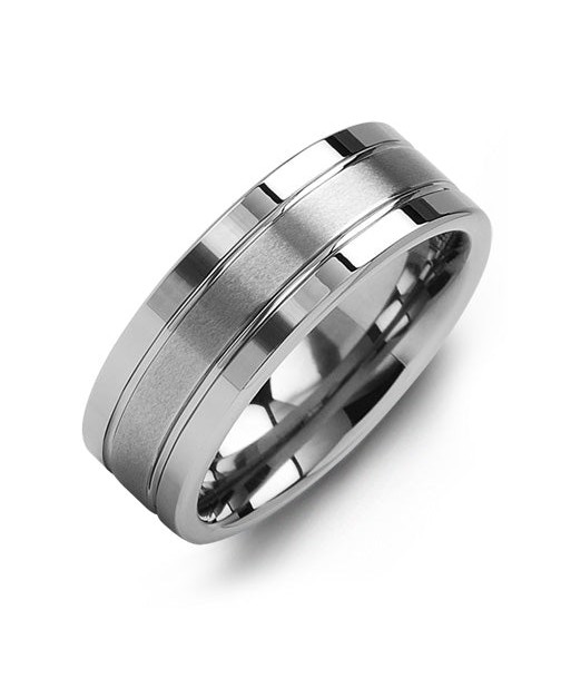 8mm Tungsten Double Line Wedding Band prix pour 