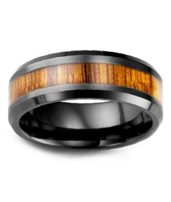 8mm Ceramic & Wood Wedding Band paiement sécurisé