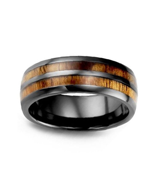 8mm Ceramic/Wood Wedding Band shop