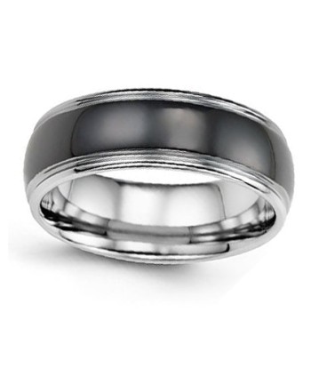 8mm Tungsten Black Polished Wedding Band vous aussi creer 