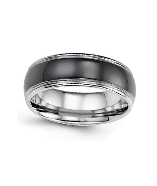 8mm Tungsten Black Polished Wedding Band vous aussi creer 