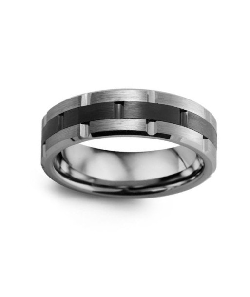 7mm Grooved Ceramic & Tungsten Wedding Band outlet