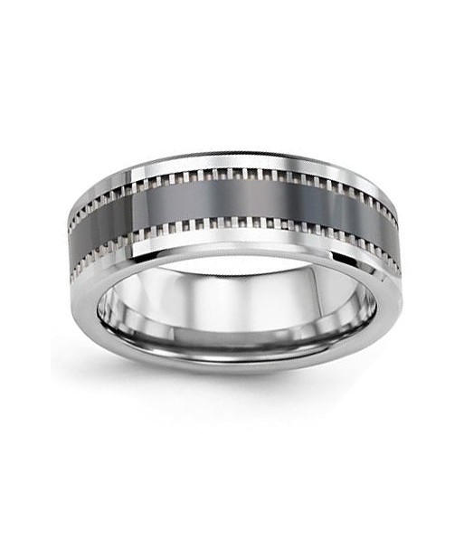 8mm Tungsten & Ceramic Wedding Band Venez découvrir notre 