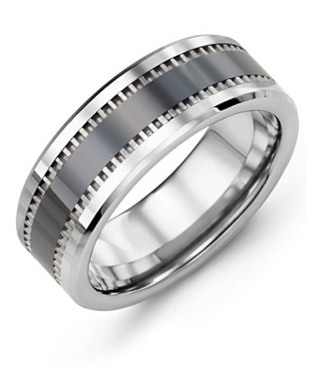 8mm Tungsten & Ceramic Wedding Band Venez découvrir notre 