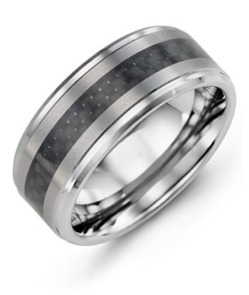 9mm Tungsten & Carbon Fiber Wedding Band Venez découvrir notre 