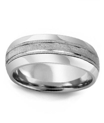 6.5mm Tungsten & White Gold Wedding Band 50% de réduction en Octobre 2024