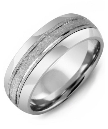 6.5mm Tungsten & White Gold Wedding Band 50% de réduction en Octobre 2024