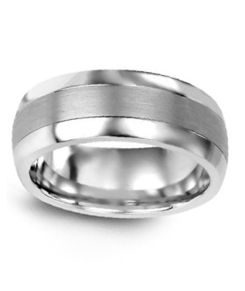 6mm Tungsten & White Gold Wedding Band hantent personnes