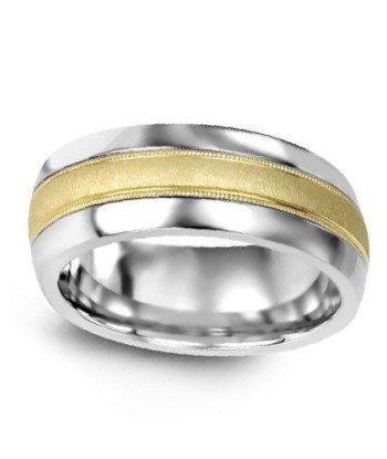 6.5mm Tungsten & Yellow Gold Wedding Band Pour