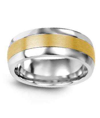 6.5mm Tungsten & Yellow Gold Wedding Band Comparez plus de prix