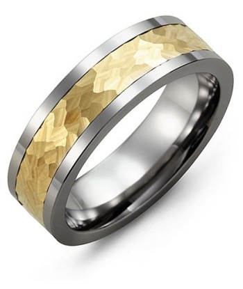 7mm Tungsten & Yellow Gold Wedding Band ouvre sa boutique