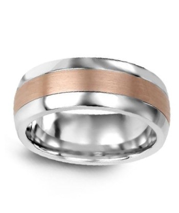 6.5mm Tungsten & Rose Gold Wedding Band pas cheres