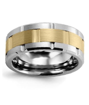 9mm Tungsten & Yellow Gold Wedding Band À commander