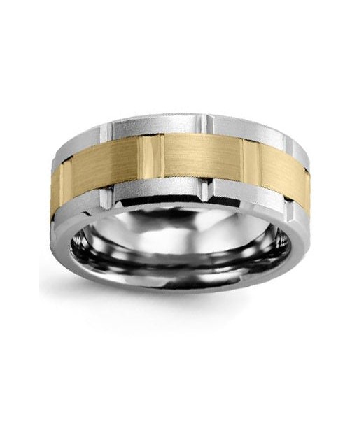 9mm Tungsten & Yellow Gold Wedding Band À commander