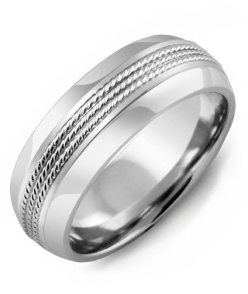 8.5mm Cobalt & White Gold Wedding Band Venez acheter