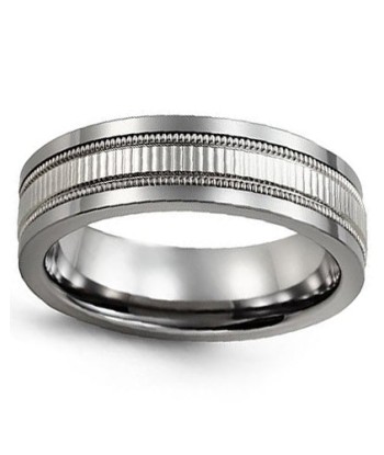 9mm Tungsten/White Gold Wedding Band Pour