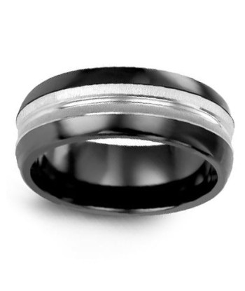 8mm Ceramic/White Gold Wedding Band Jusqu'à 80% De Réduction