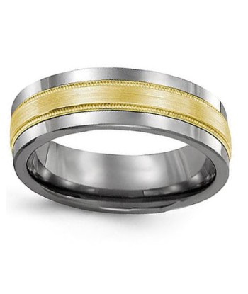 9mm Cobalt & Yellow Gold Wedding Band Venez acheter