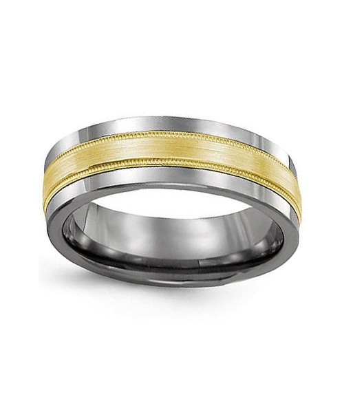 9mm Cobalt & Yellow Gold Wedding Band Venez acheter