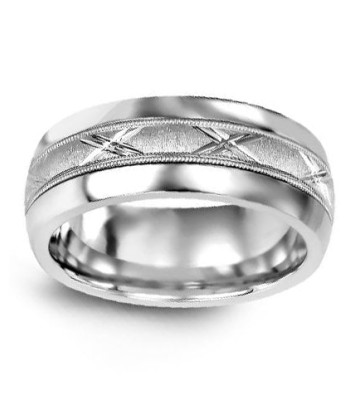 8.5mm Tungsten & White Gold Wedding Band vous aussi creer 